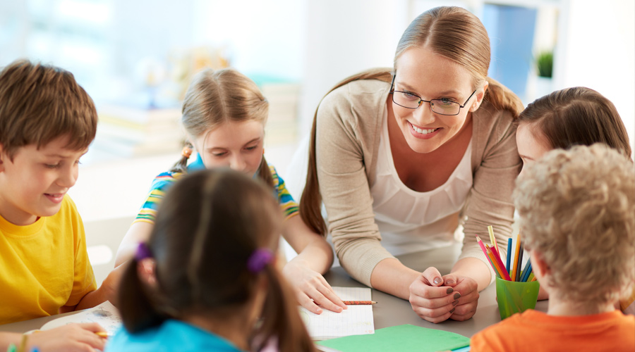 School teacher in classroom